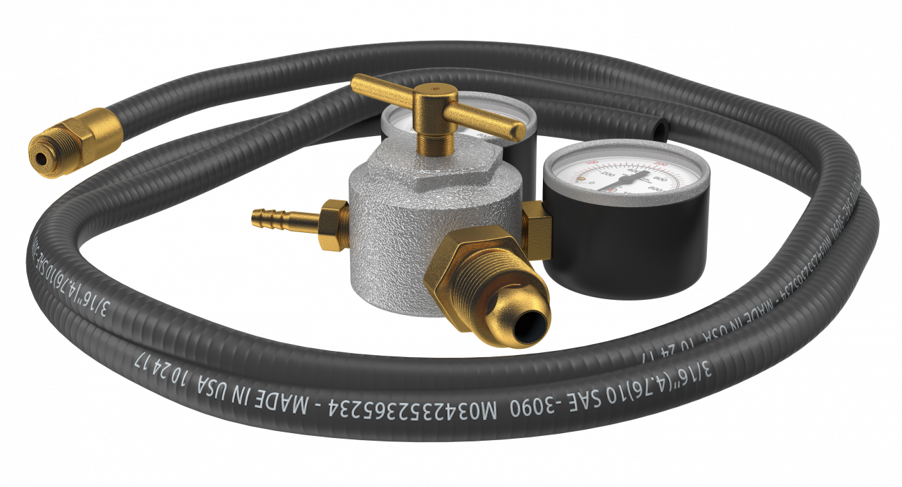 3D Argon Pressure Regulator with Gas Hose model