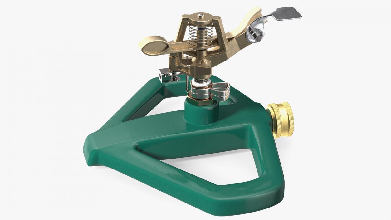 Impact Lawn Sprinkler with Metal Base 3D