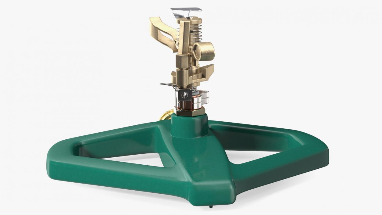 Impact Lawn Sprinkler with Metal Base 3D