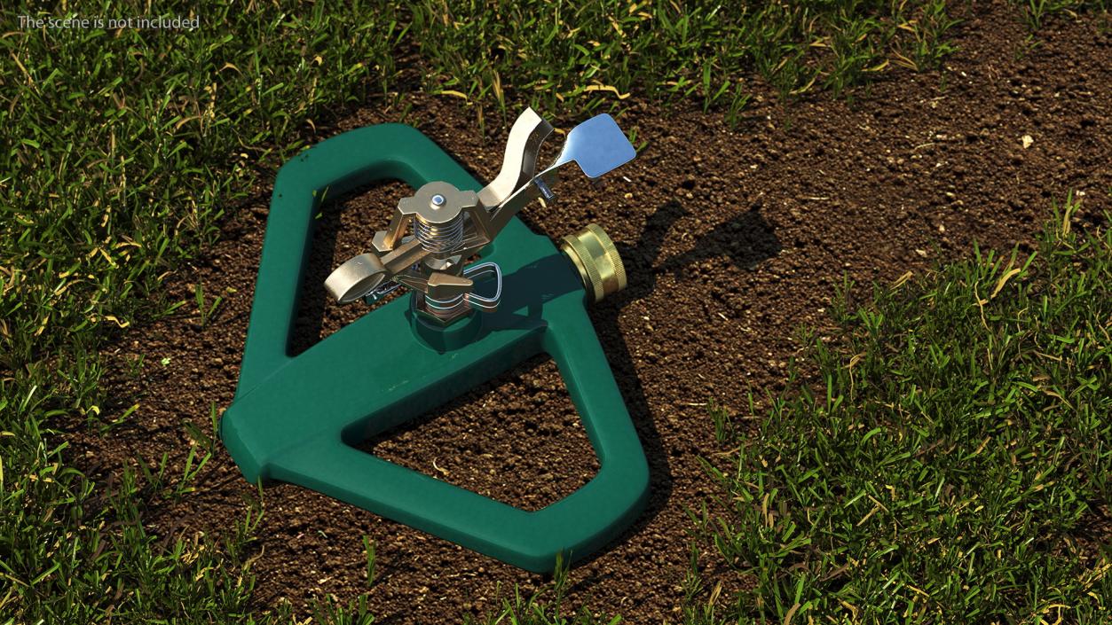 Impact Lawn Sprinkler with Metal Base 3D