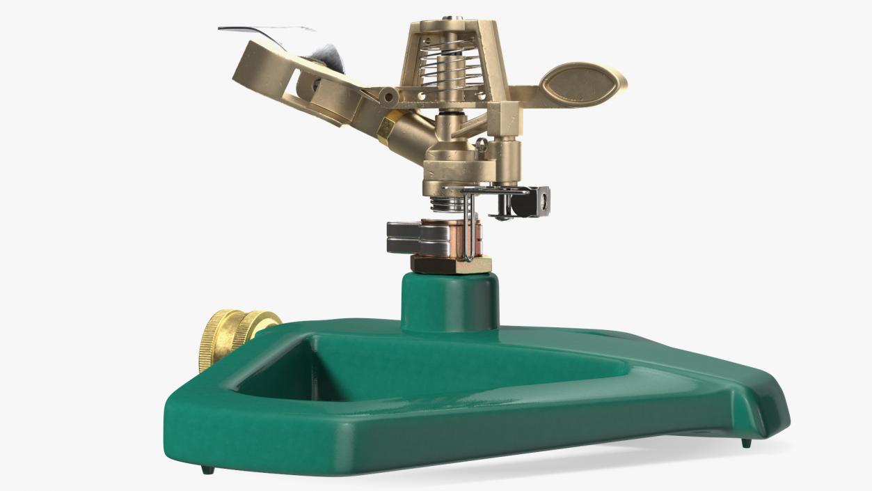 Impact Lawn Sprinkler with Metal Base 3D