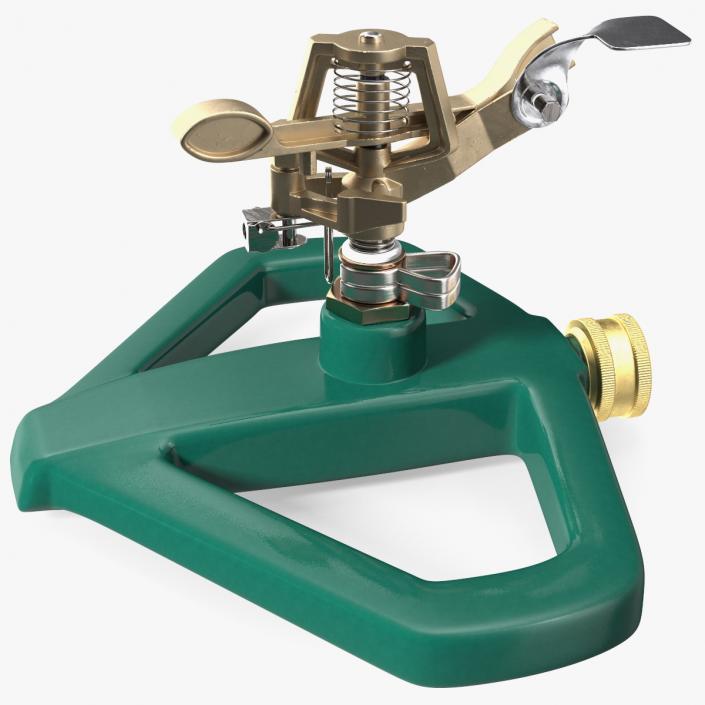 Impact Lawn Sprinkler with Metal Base 3D