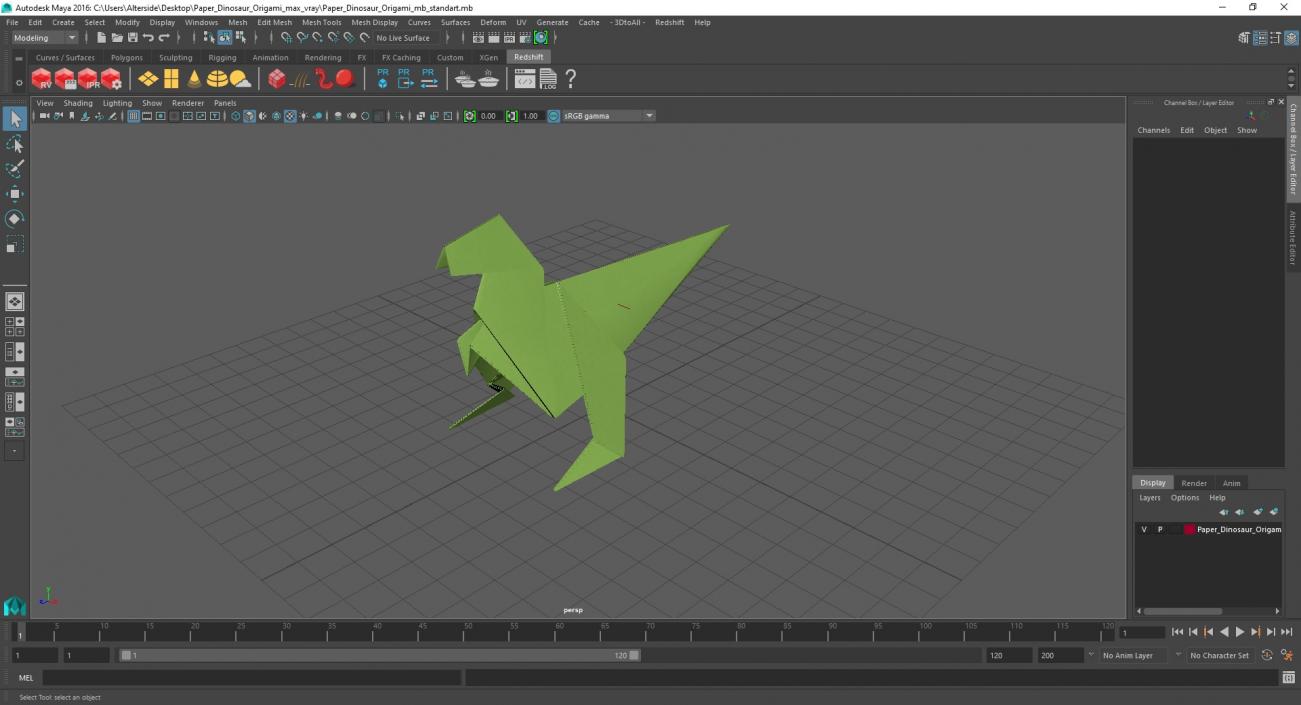 Paper Dinosaur Origami 3D