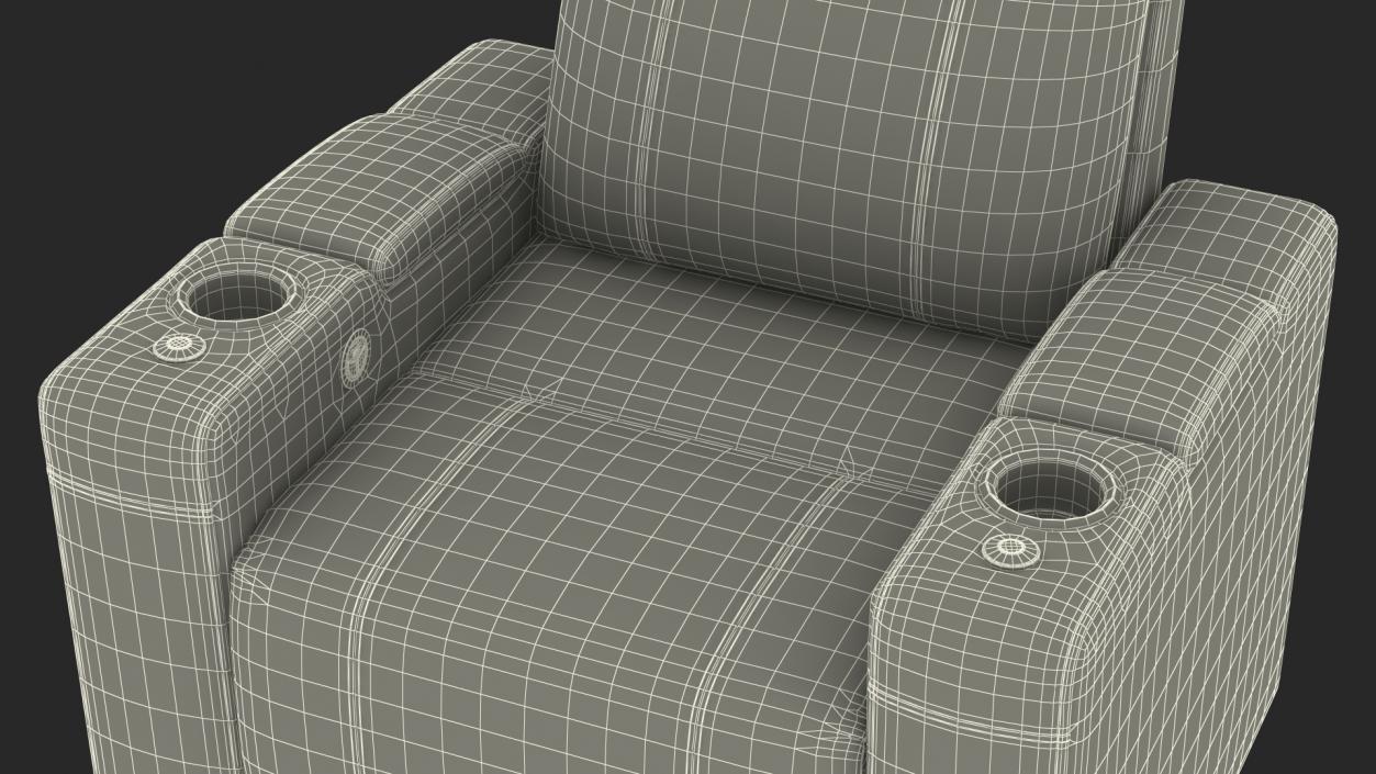 3D Valencia Home Theater Seating Red model