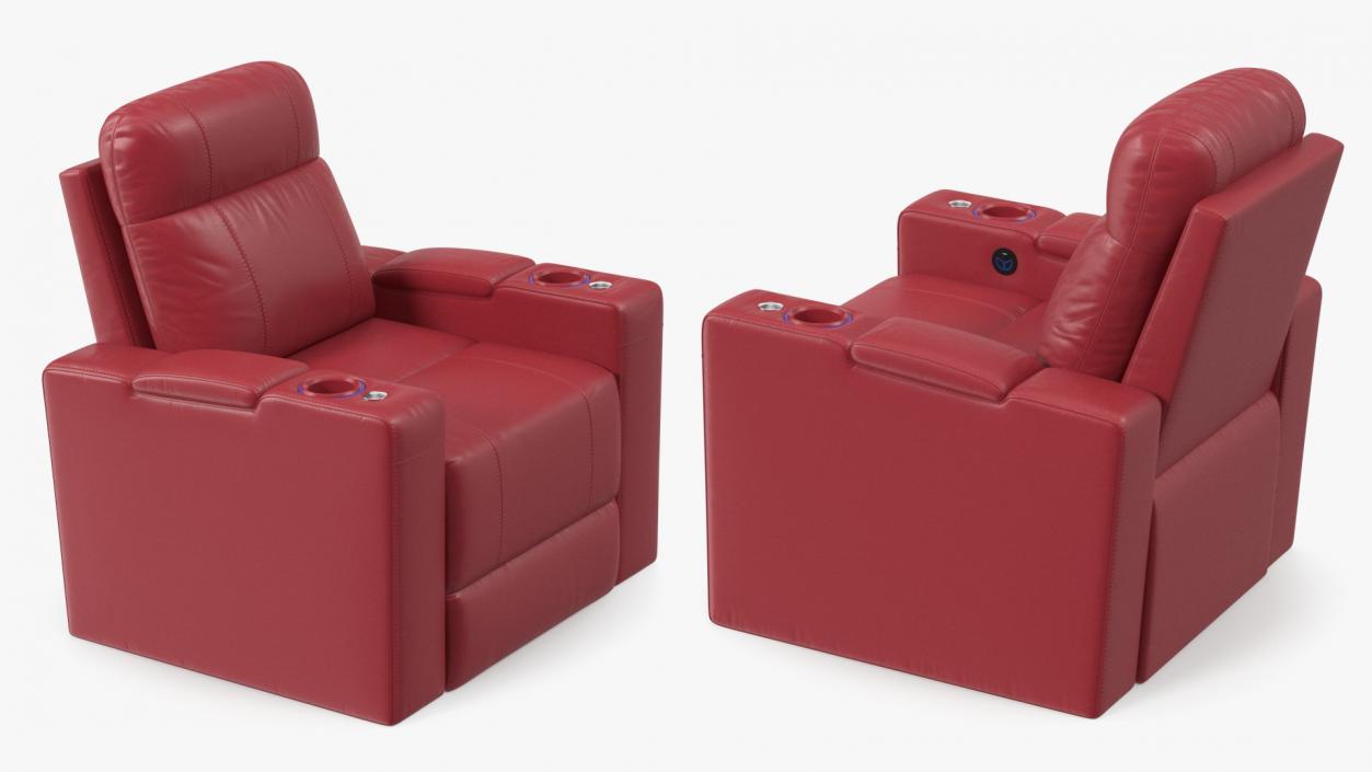 3D Valencia Home Theater Seating Red model