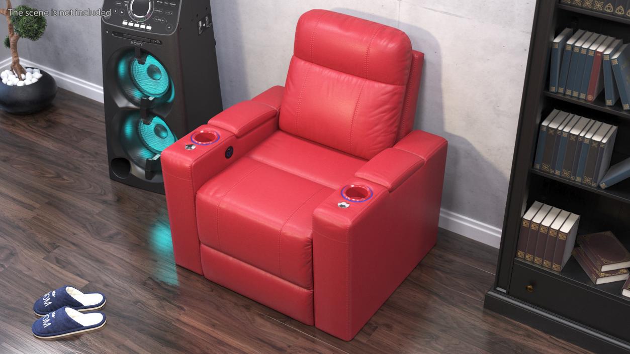 3D Valencia Home Theater Seating Red model