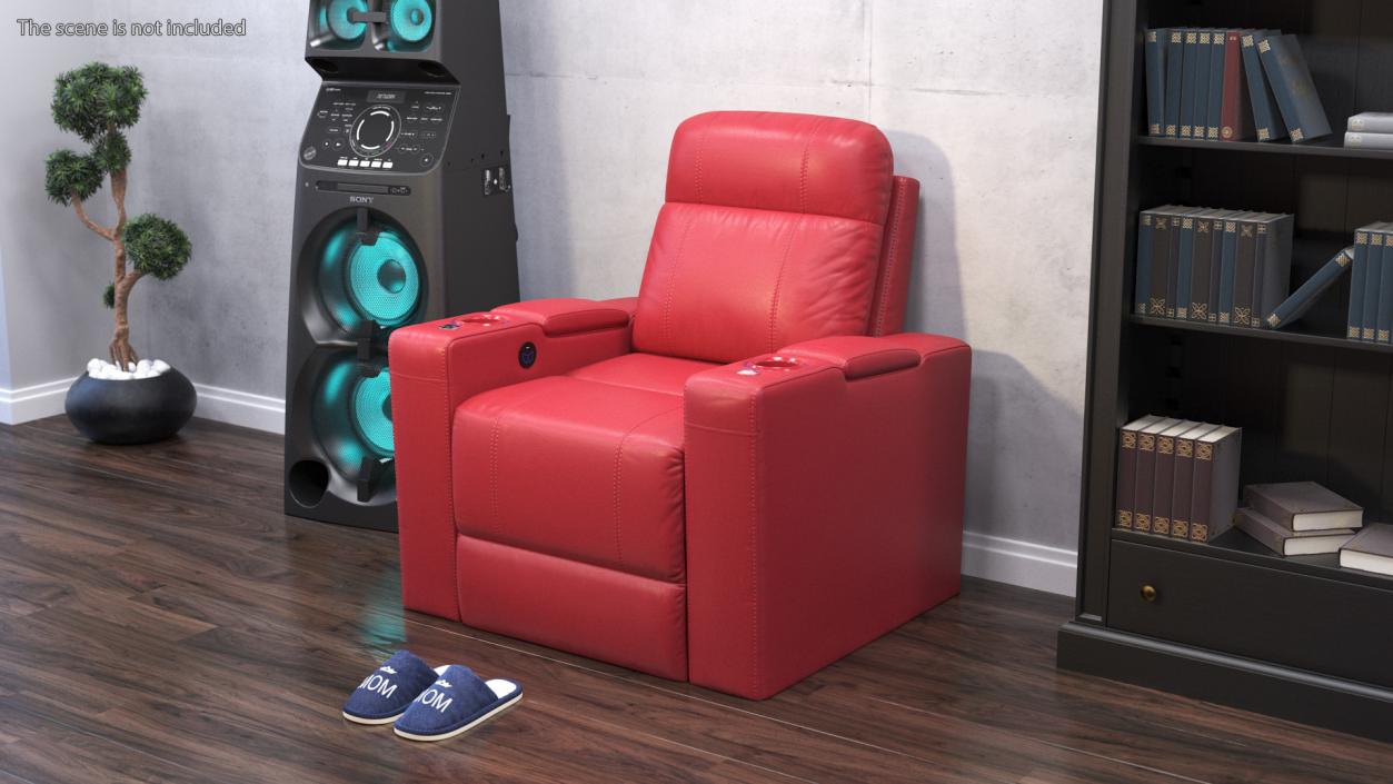 3D Valencia Home Theater Seating Red model