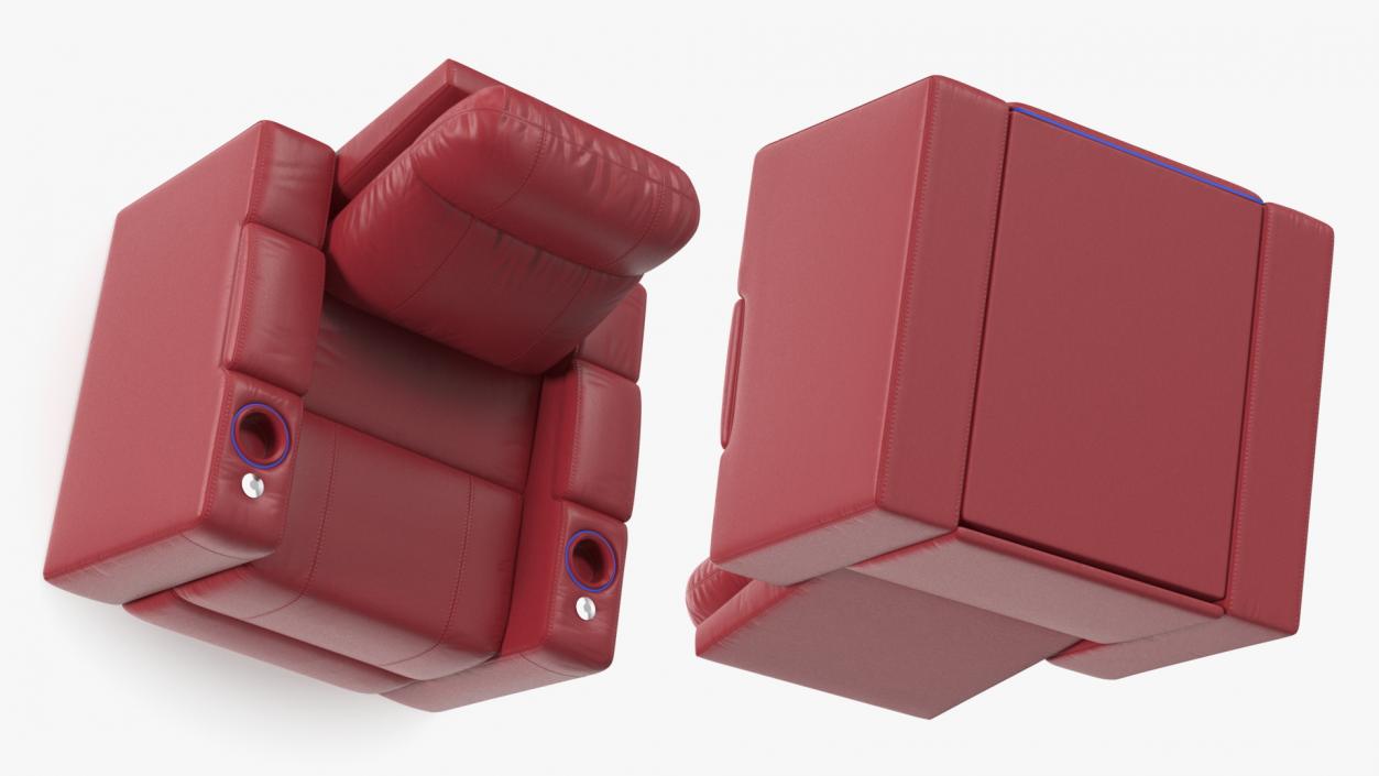 3D Valencia Home Theater Seating Red model