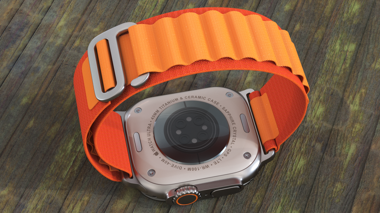 3D Apple Watch Ultra Alpine Loop Orange