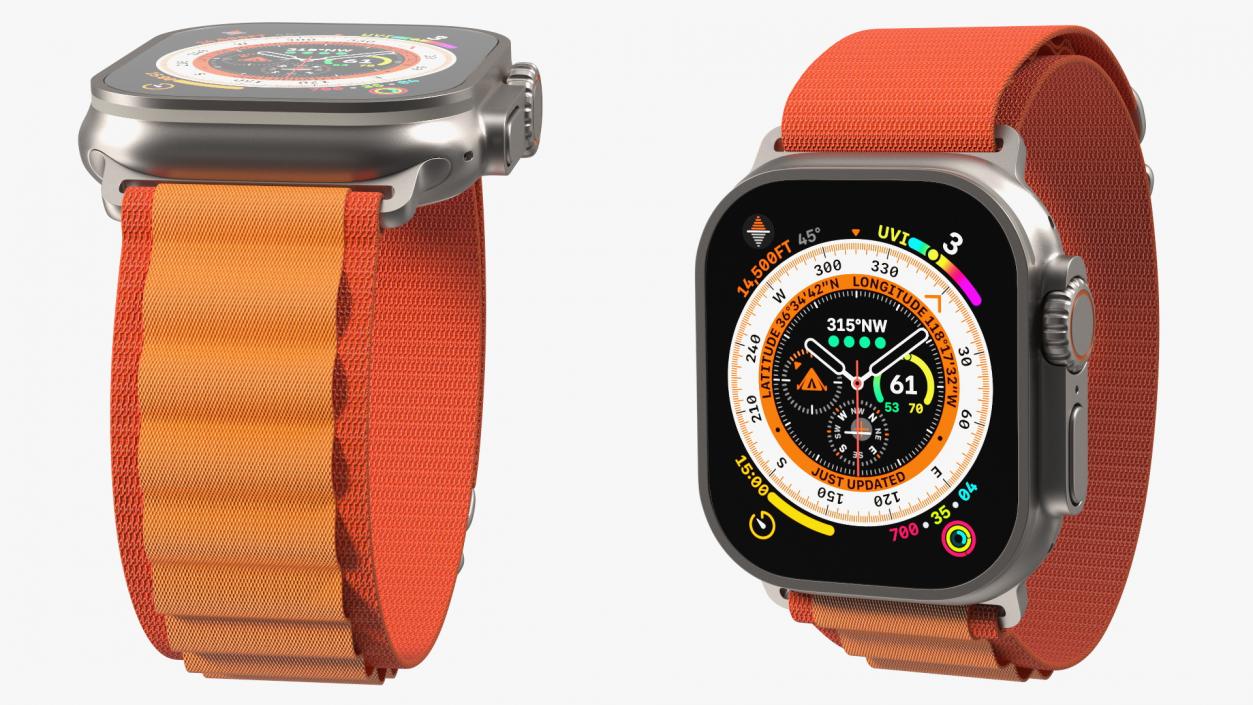 3D Apple Watch Ultra Alpine Loop Orange