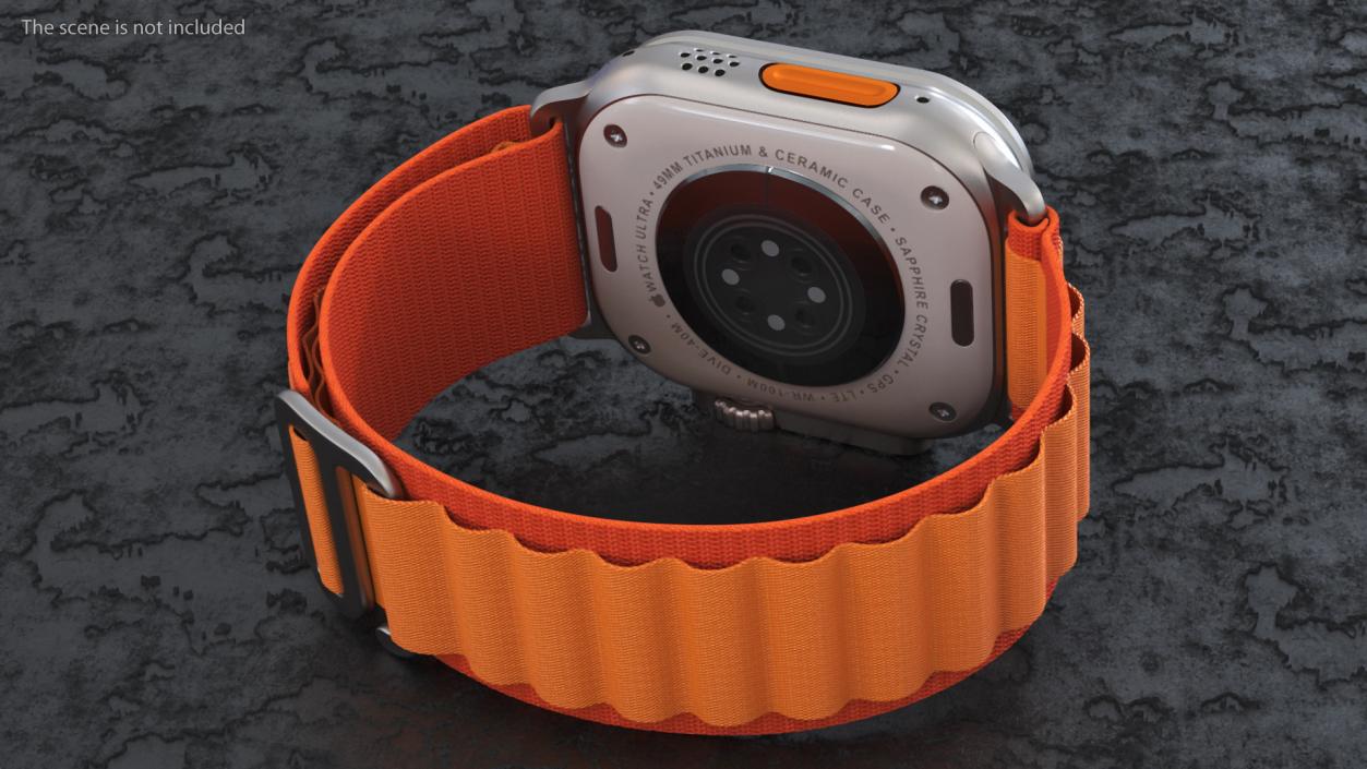 3D Apple Watch Ultra Alpine Loop Orange