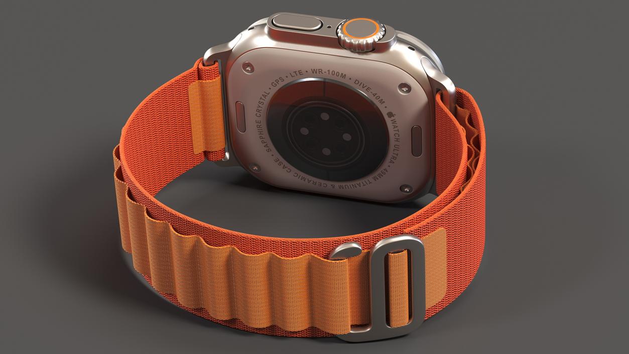 3D Apple Watch Ultra Alpine Loop Orange