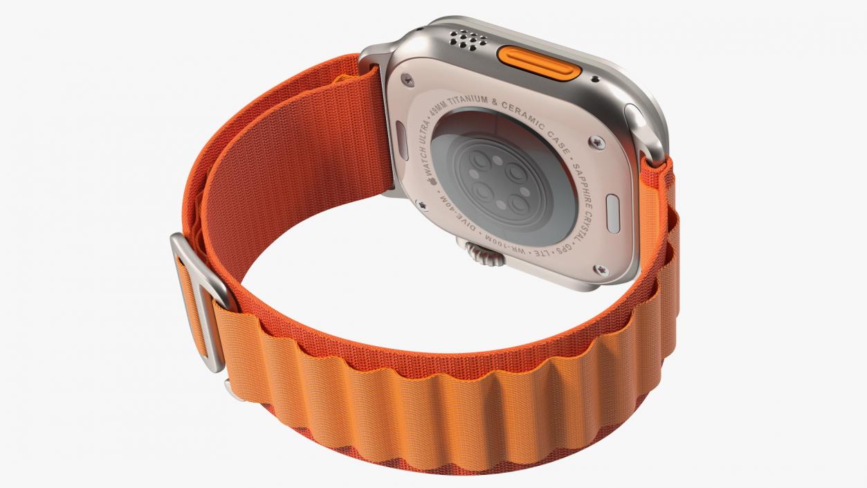 3D Apple Watch Ultra Alpine Loop Orange