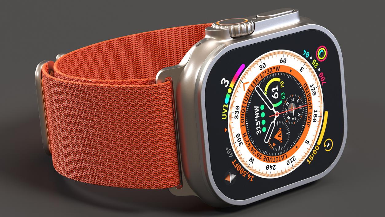 3D Apple Watch Ultra Alpine Loop Orange