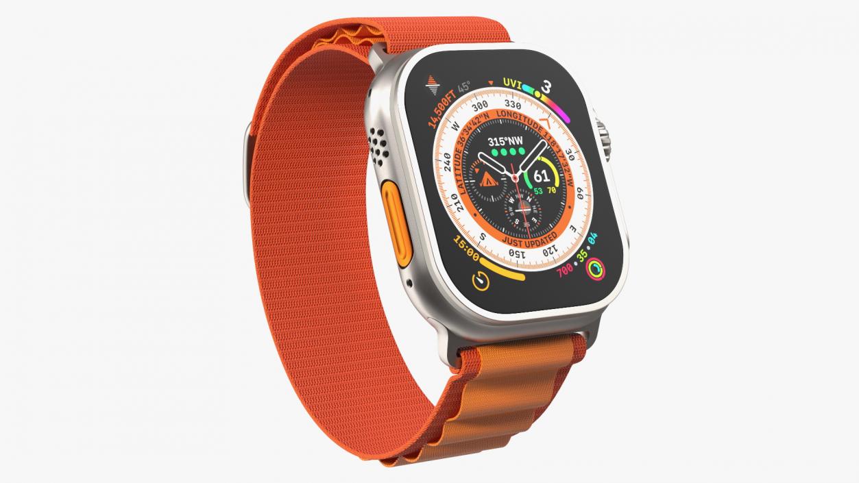 3D Apple Watch Ultra Alpine Loop Orange