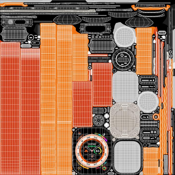 3D Apple Watch Ultra Alpine Loop Orange