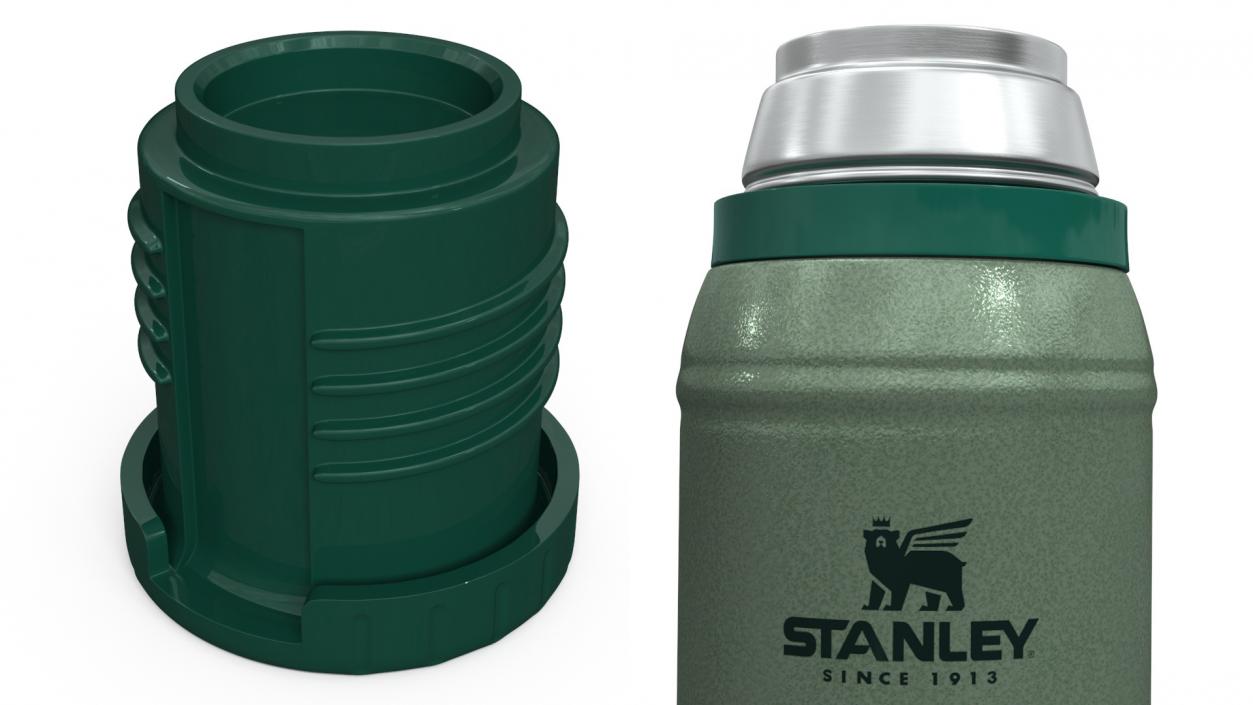 3D Stanley Stainless Steel Vacuum Bottle Green Open model