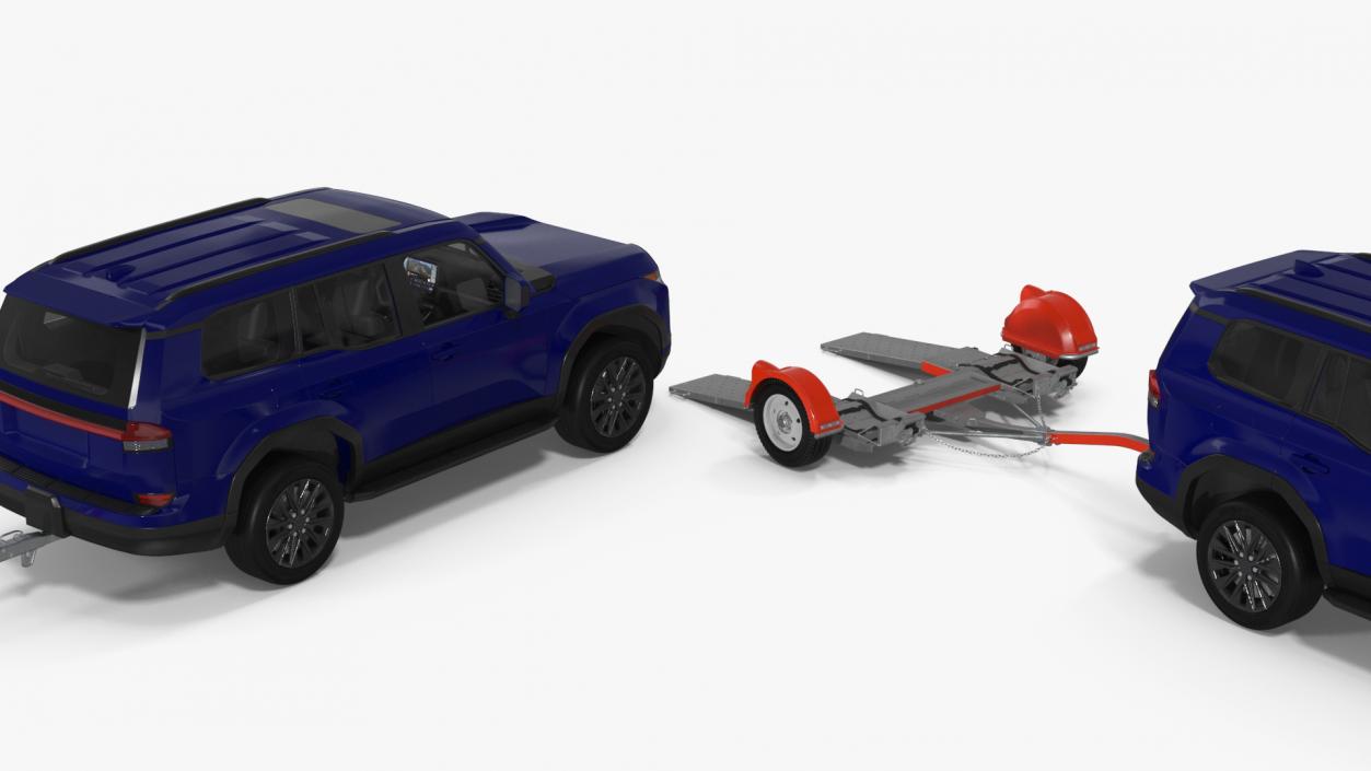 3D model Luxury SUV with Axle Tow Dolly