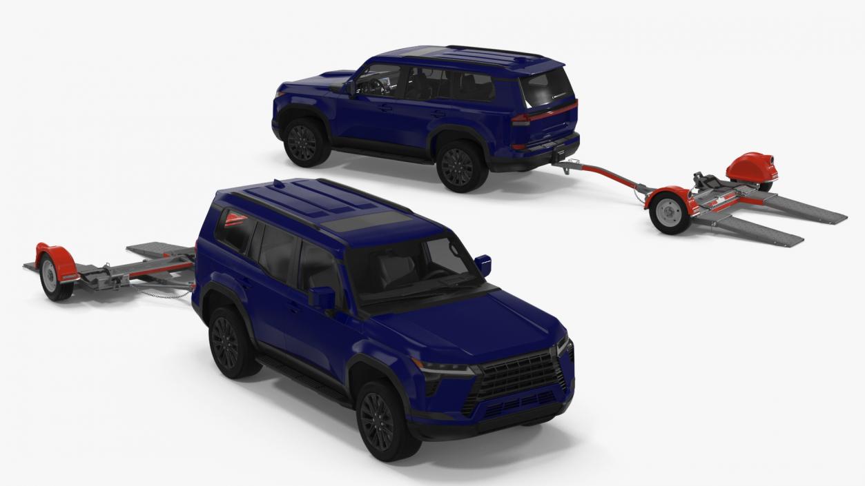 3D model Luxury SUV with Axle Tow Dolly