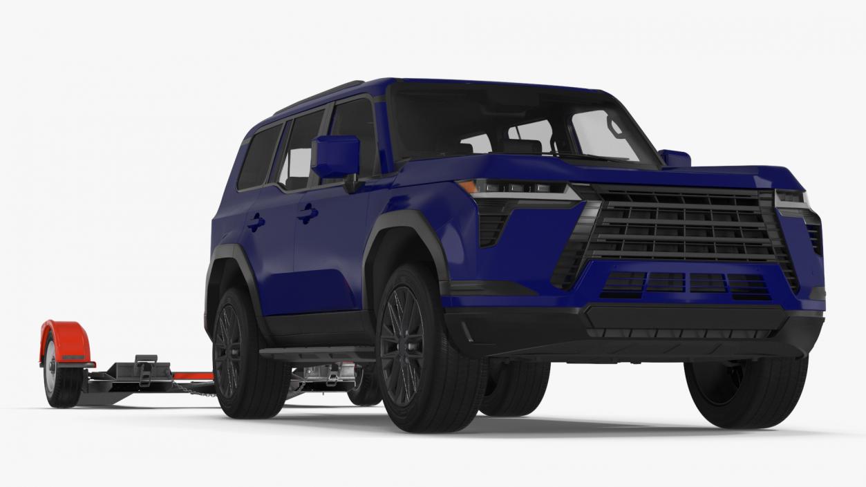 3D model Luxury SUV with Axle Tow Dolly