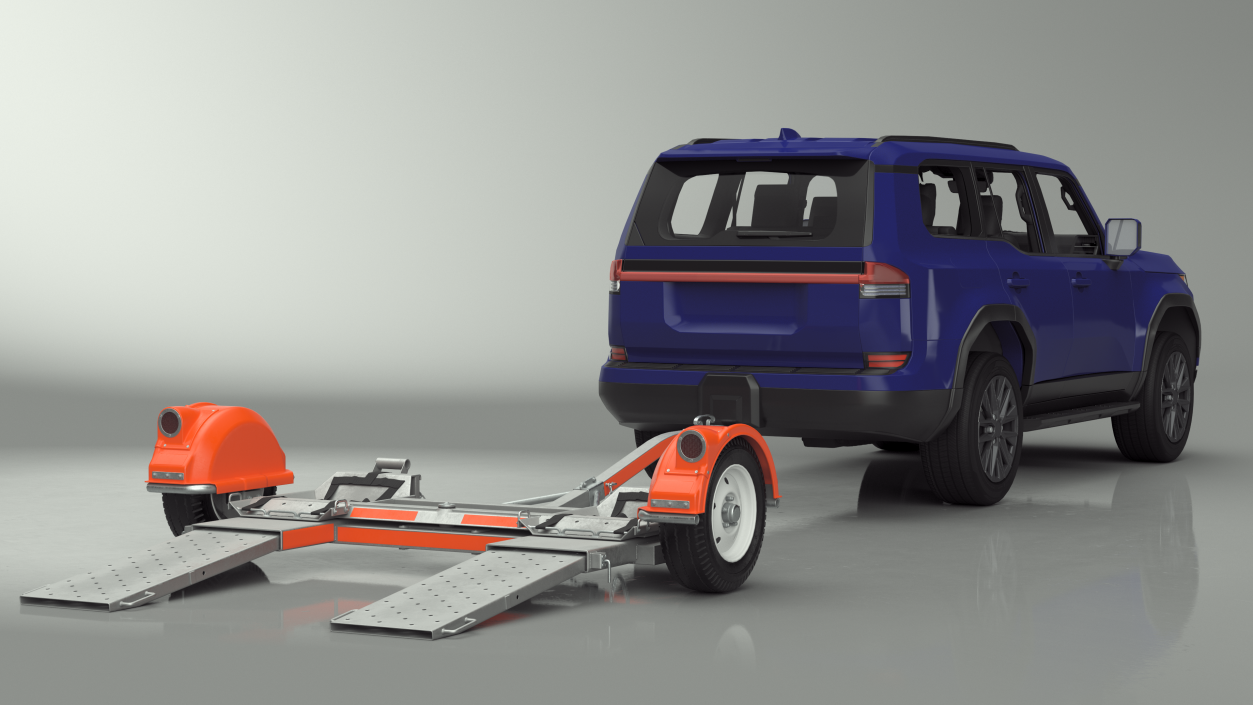 3D model Luxury SUV with Axle Tow Dolly