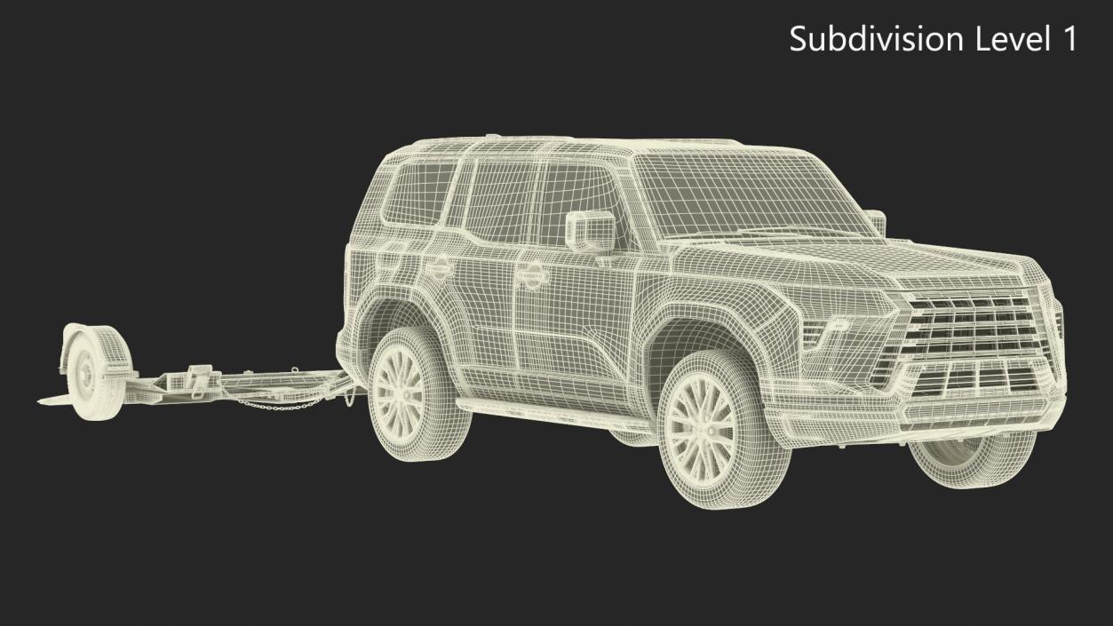 3D model Luxury SUV with Axle Tow Dolly