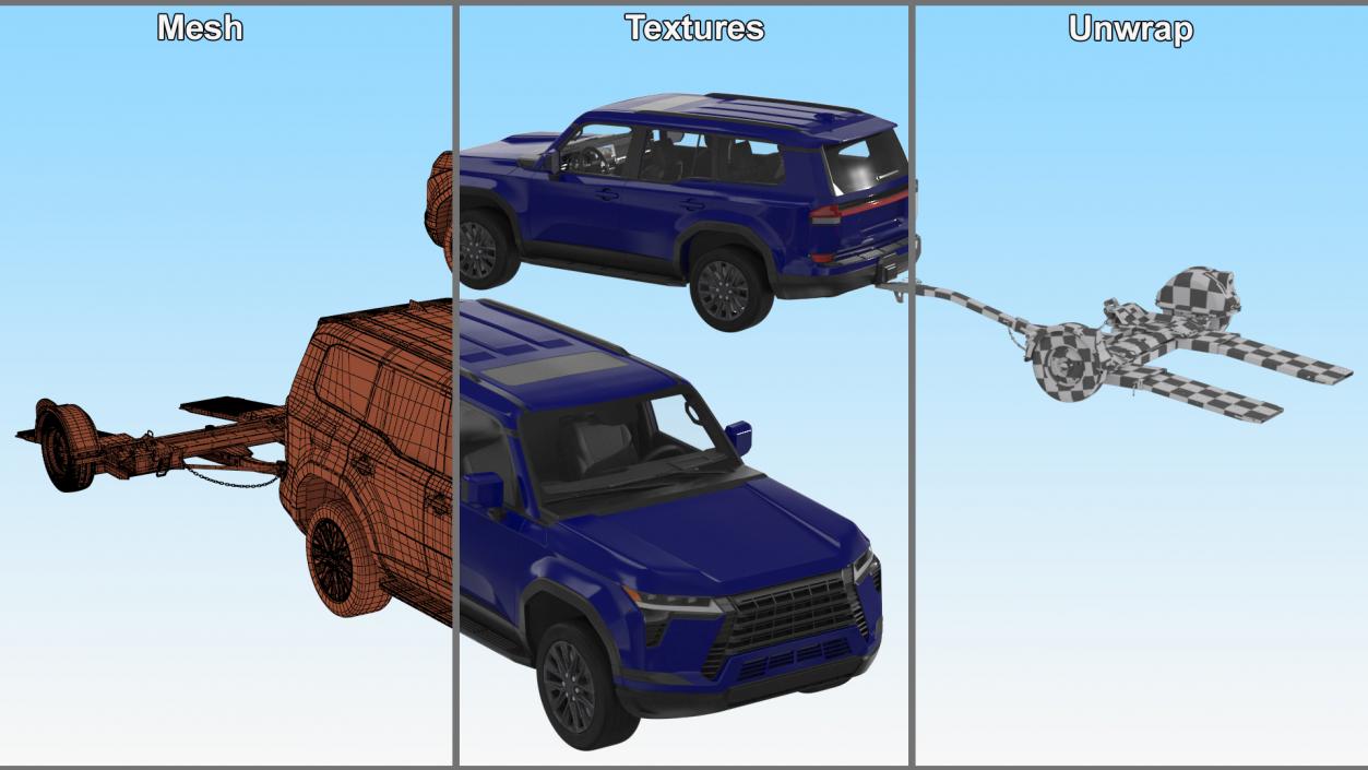 3D model Luxury SUV with Axle Tow Dolly