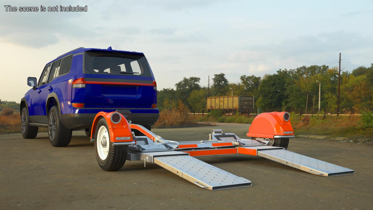 3D model Luxury SUV with Axle Tow Dolly