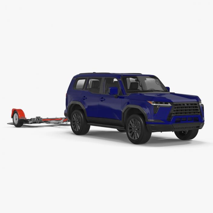 3D model Luxury SUV with Axle Tow Dolly