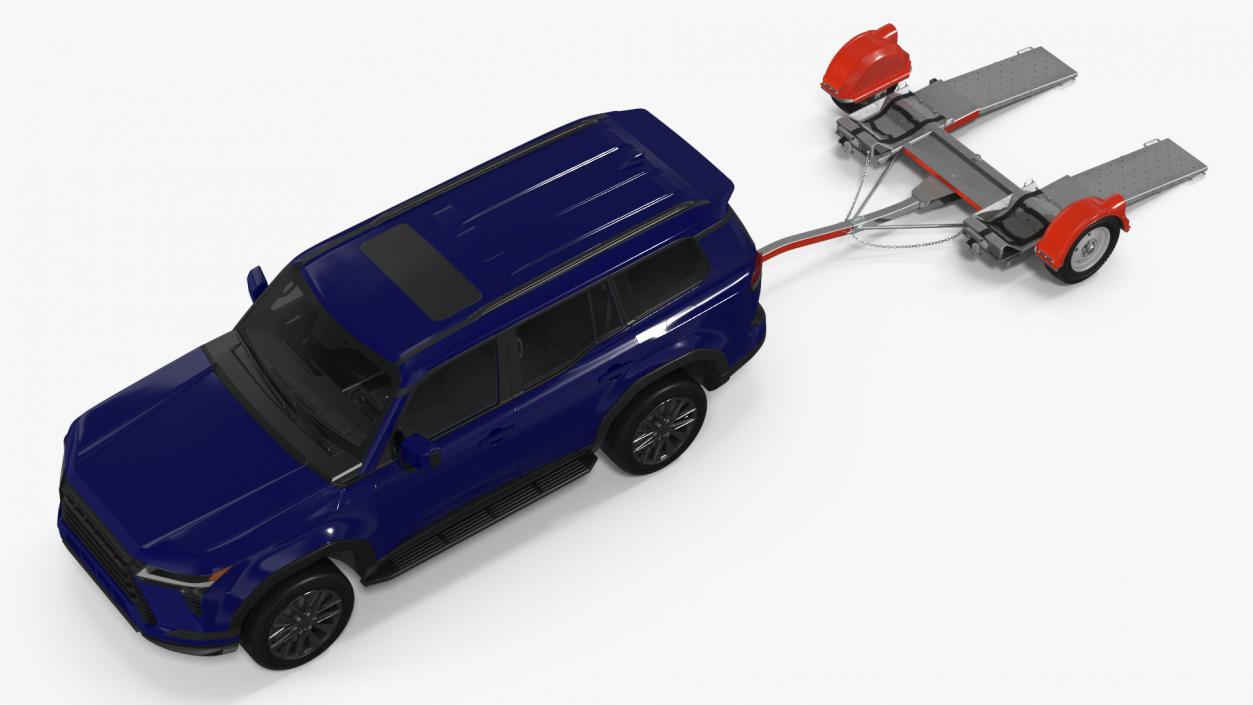 3D model Luxury SUV with Axle Tow Dolly