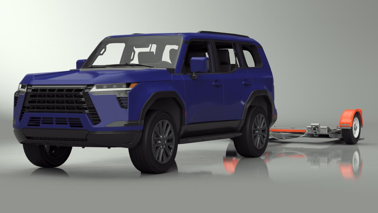 3D model Luxury SUV with Axle Tow Dolly