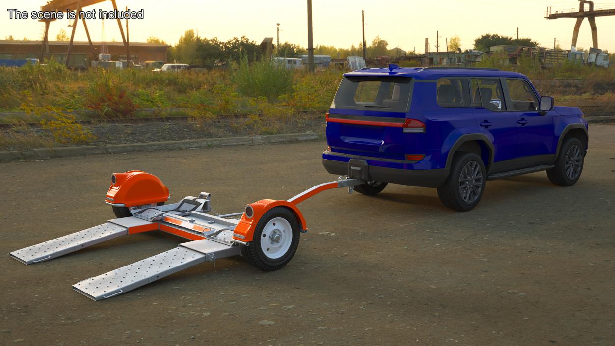 3D model Luxury SUV with Axle Tow Dolly