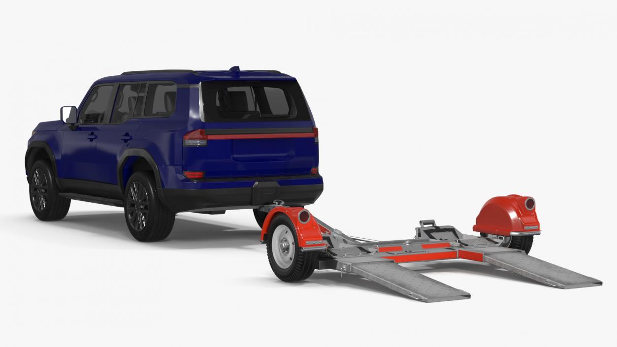 3D model Luxury SUV with Axle Tow Dolly