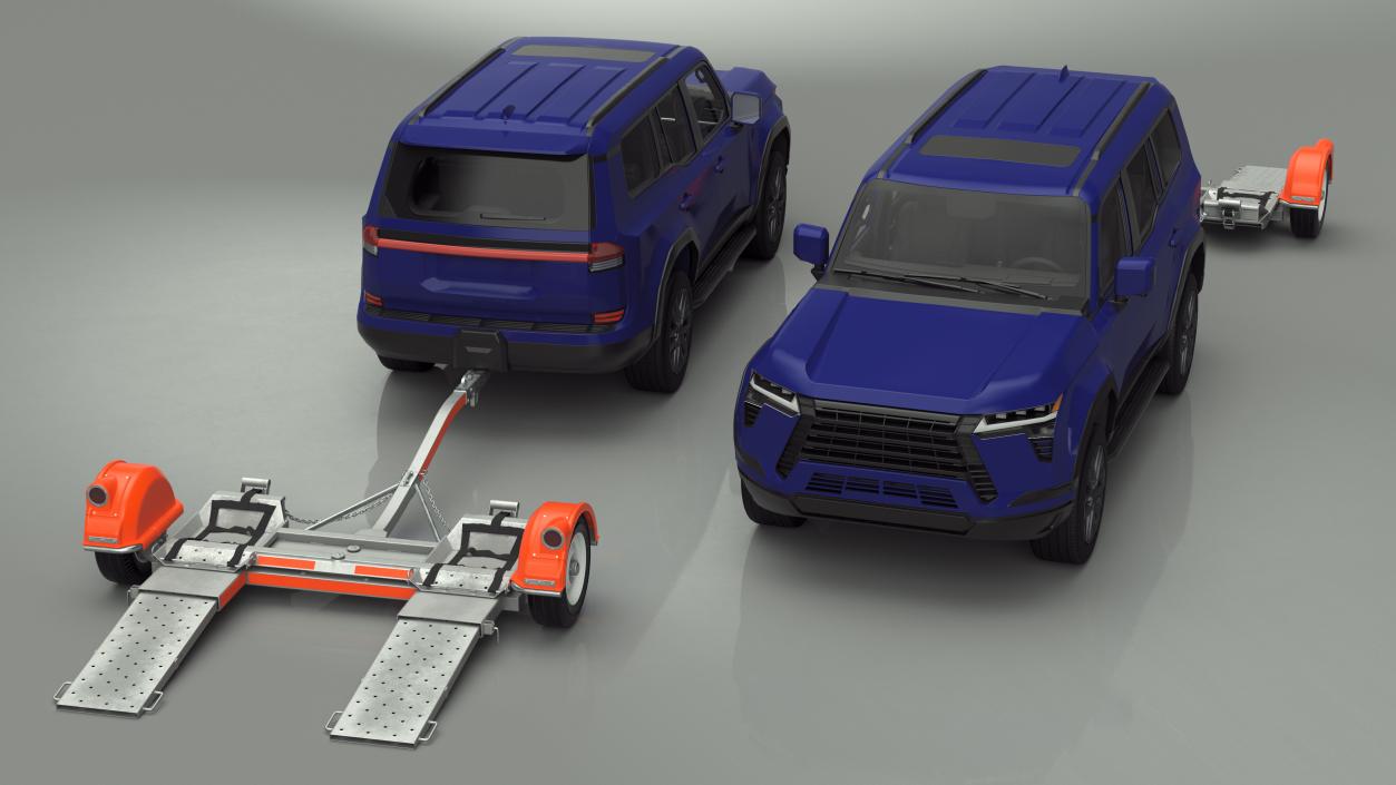 3D model Luxury SUV with Axle Tow Dolly