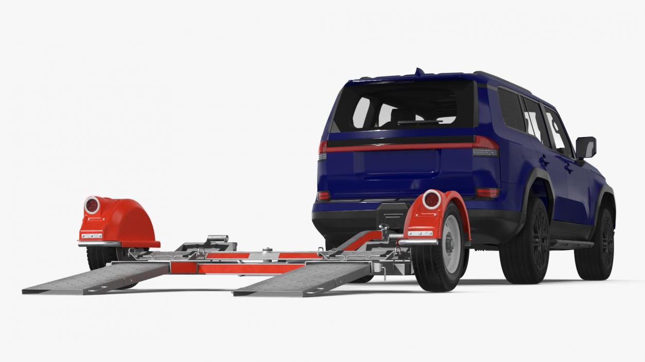 3D model Luxury SUV with Axle Tow Dolly