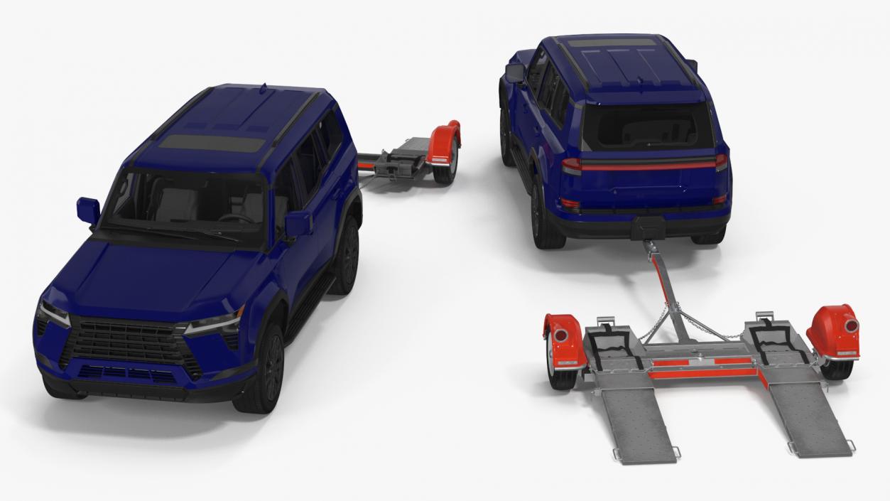 3D model Luxury SUV with Axle Tow Dolly