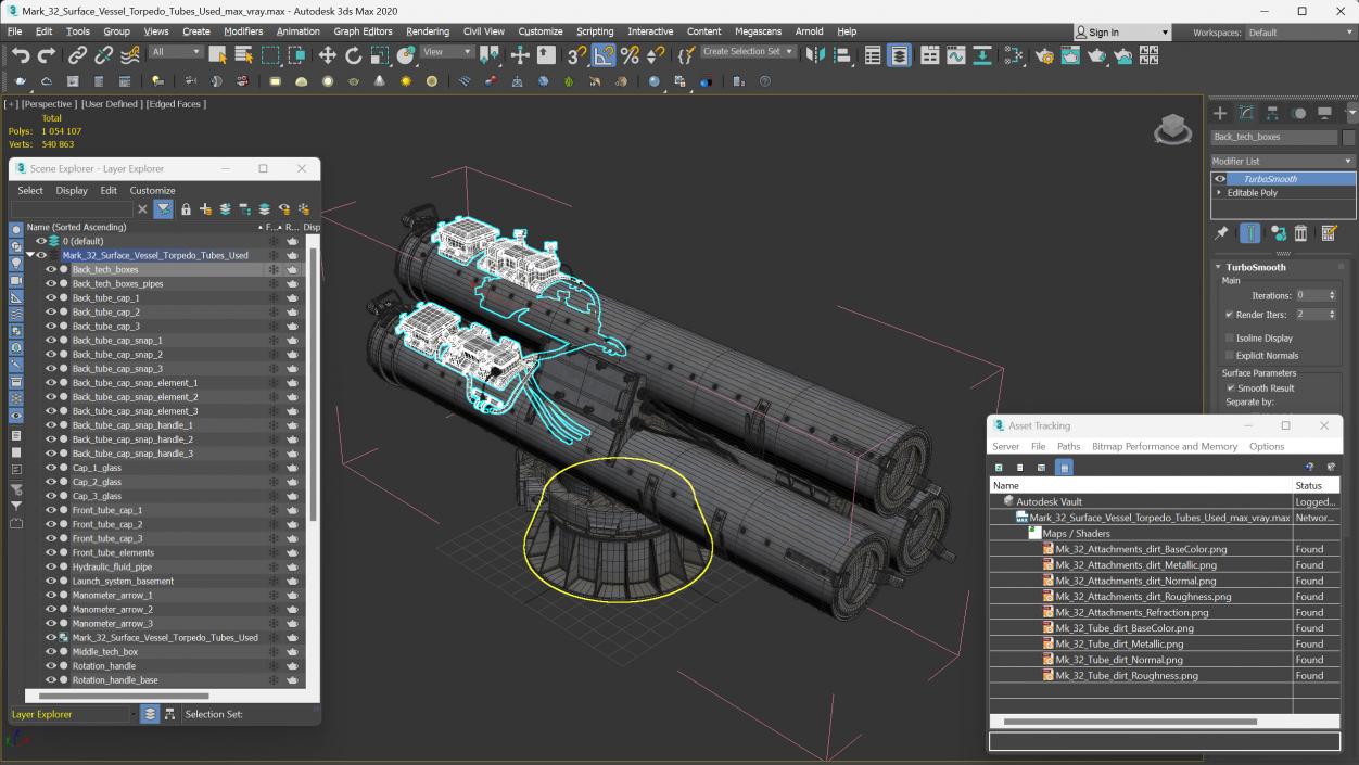 3D Mark 32 Surface Vessel Torpedo Tubes Used