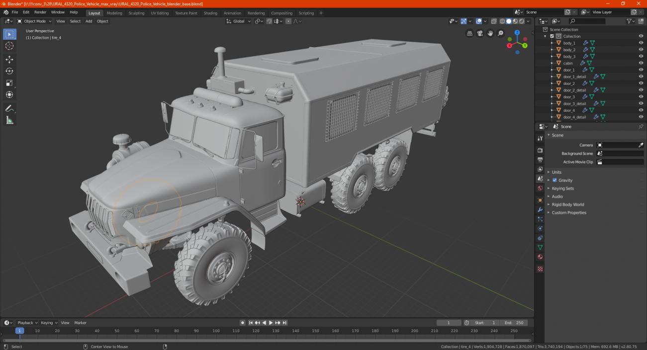 URAL 4320 Police Vehicle 3D model