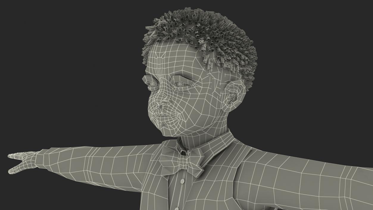 Black Child Boy Party Style Rigged 3D model