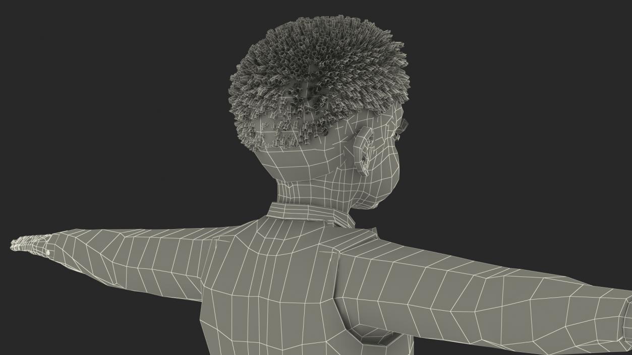 Black Child Boy Party Style Rigged 3D model