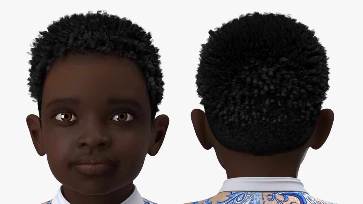 Black Child Boy Party Style Rigged 3D model