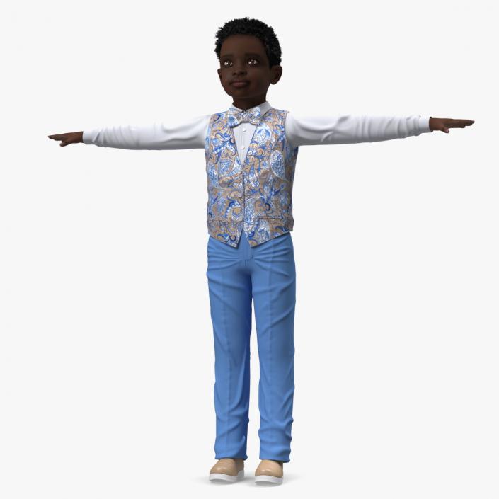 Black Child Boy Party Style Rigged 3D model