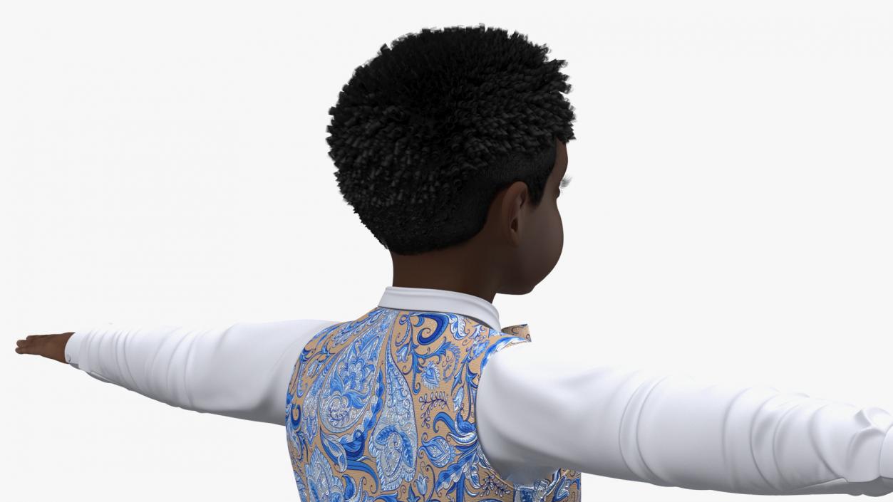 Black Child Boy Party Style Rigged 3D model