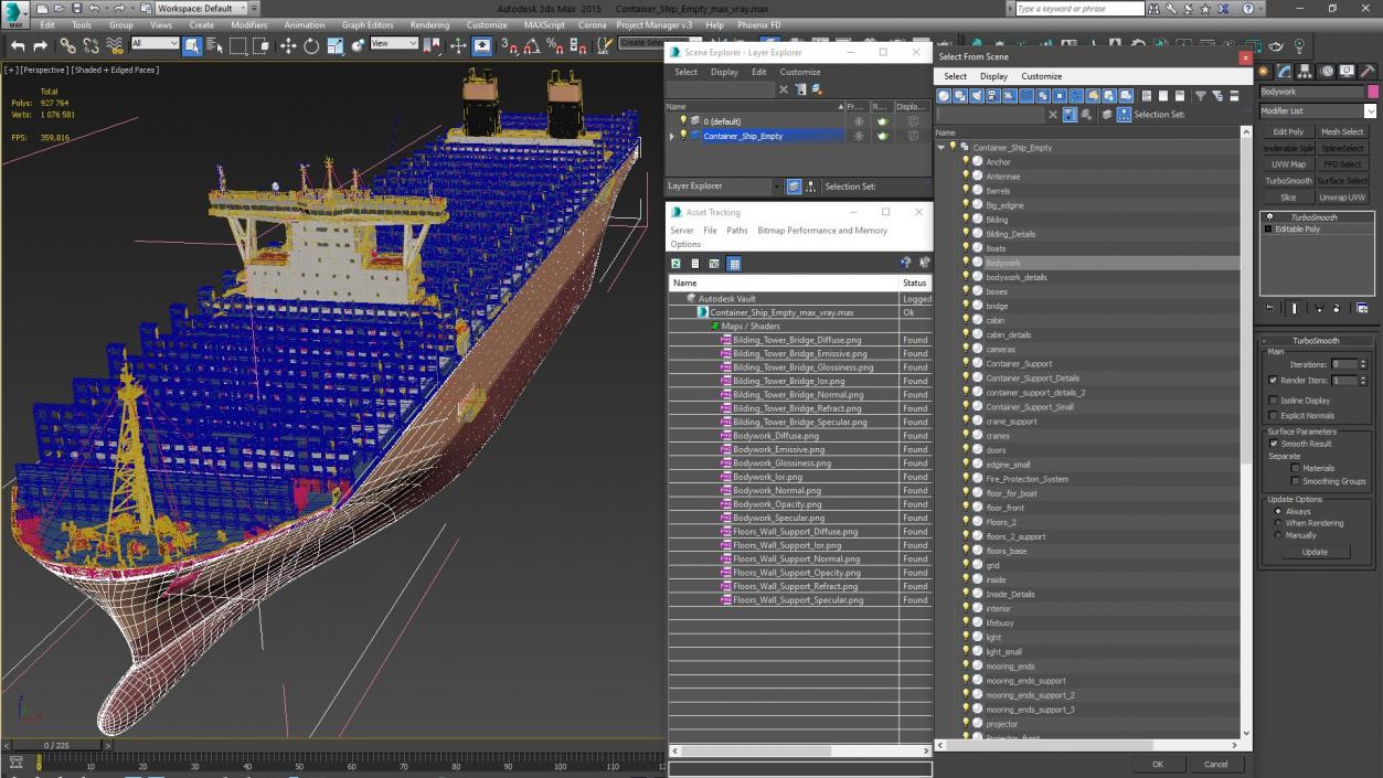 3D model Container Ship Empty