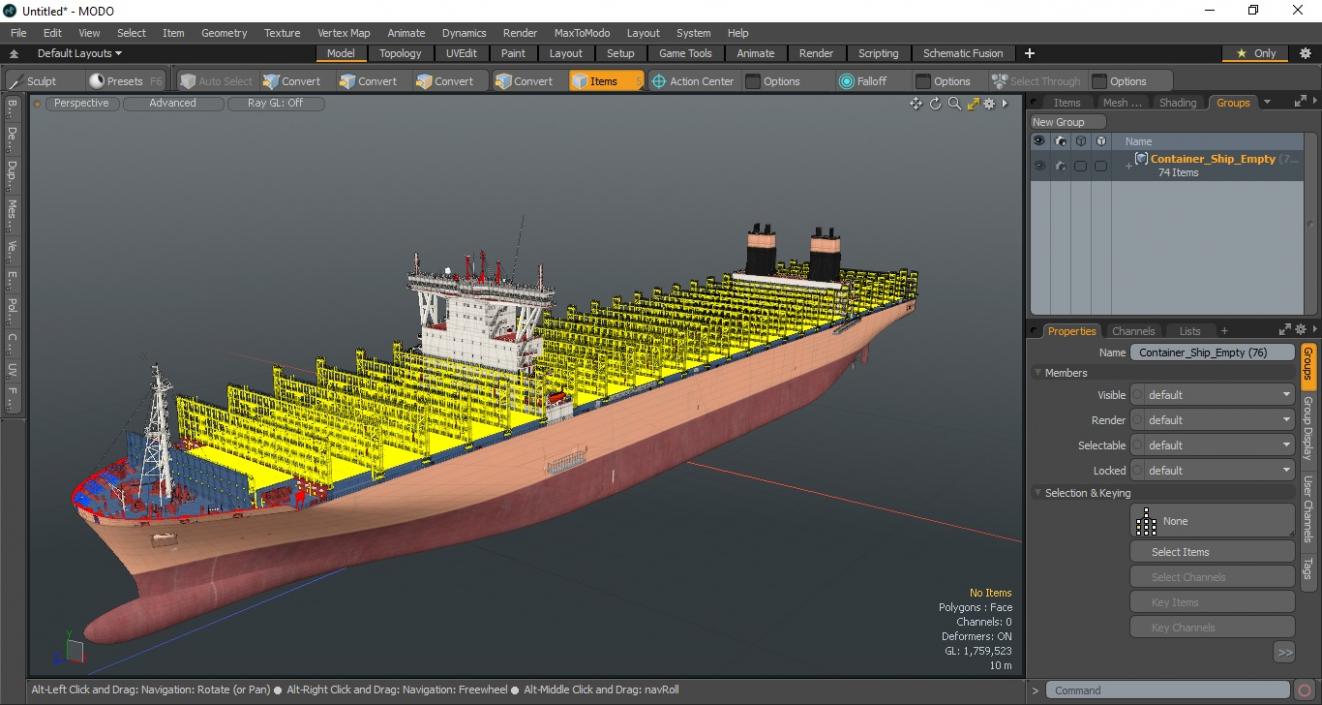 3D model Container Ship Empty