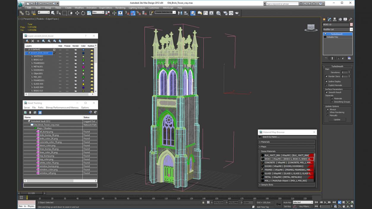 3D model Old Brick Tower