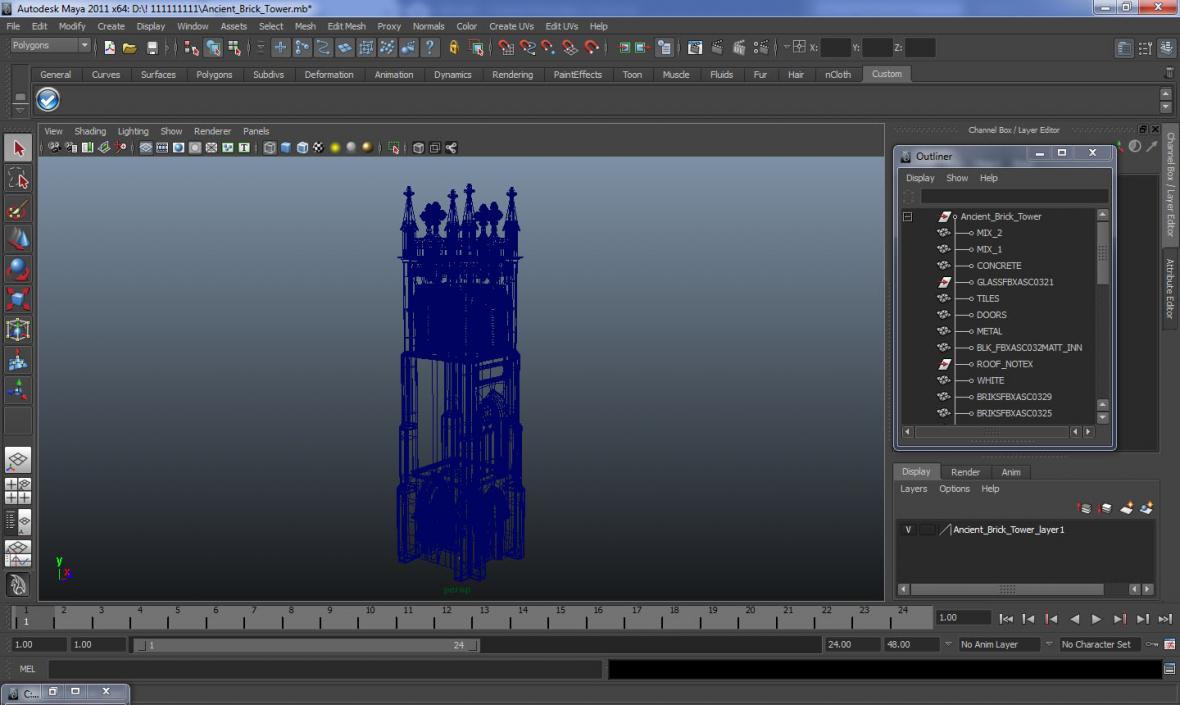 3D model Old Brick Tower