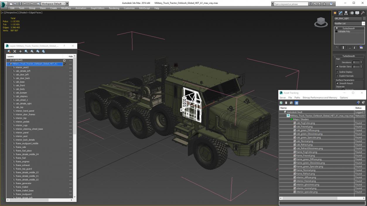 Military Truck Tractor Oshkosh Global HET A1 3D model