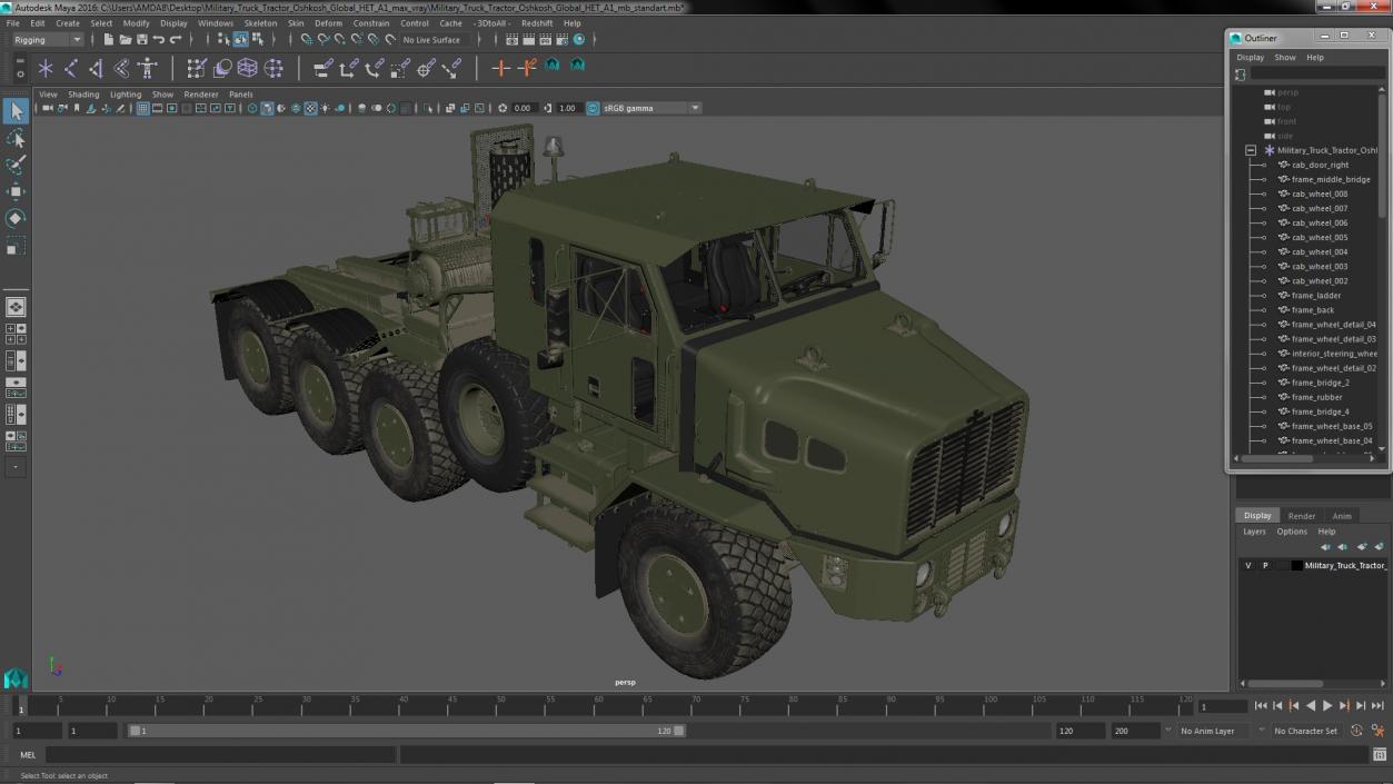 Military Truck Tractor Oshkosh Global HET A1 3D model