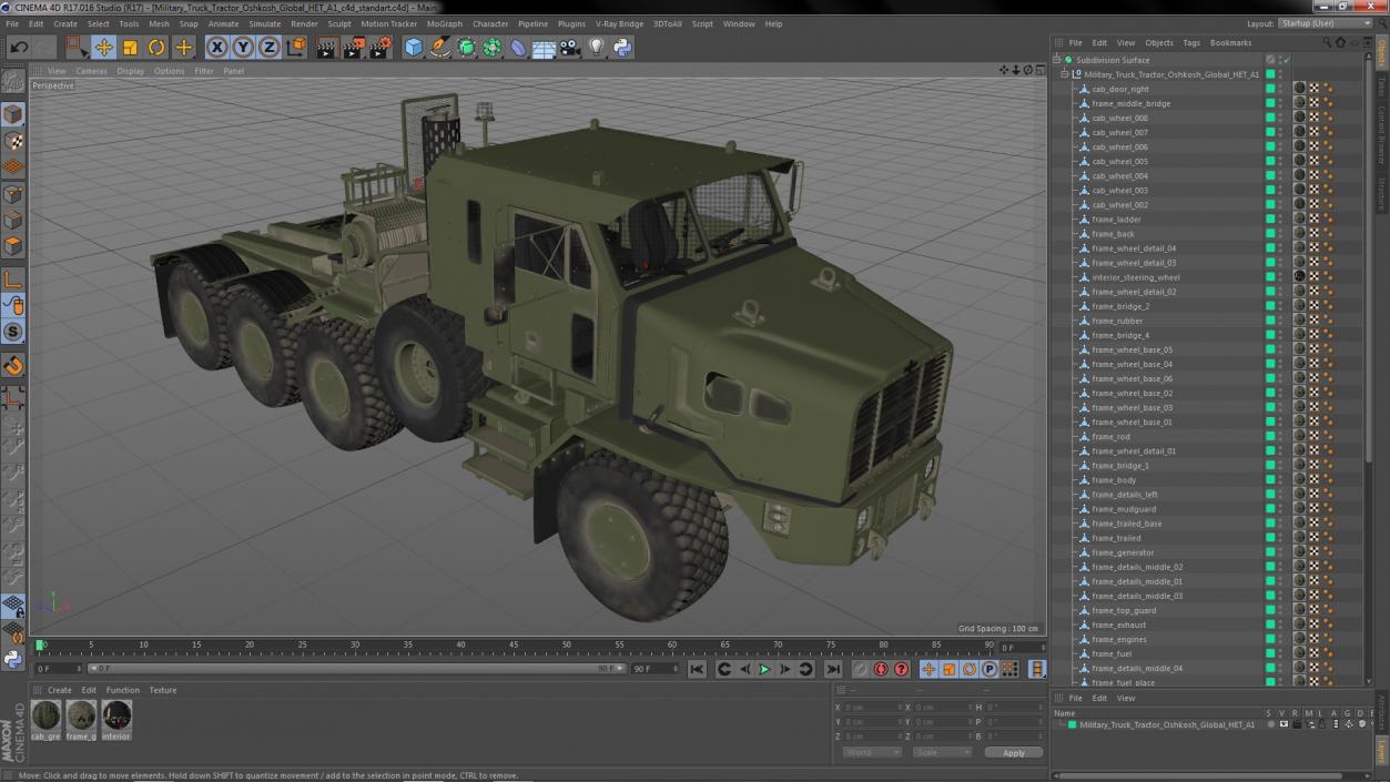 Military Truck Tractor Oshkosh Global HET A1 3D model